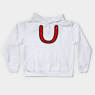 Letter U. Name with letter U. Personalized gift. Abbreviation. Abbreviation. Lettering Kids Hoodie
